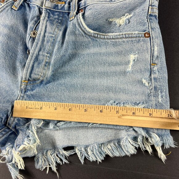AGOLDE Jean Shorts Women's 31* Parker Mid Rise Blue Cut Off Denim Jorts Tag 27 - Picture 14 of 16